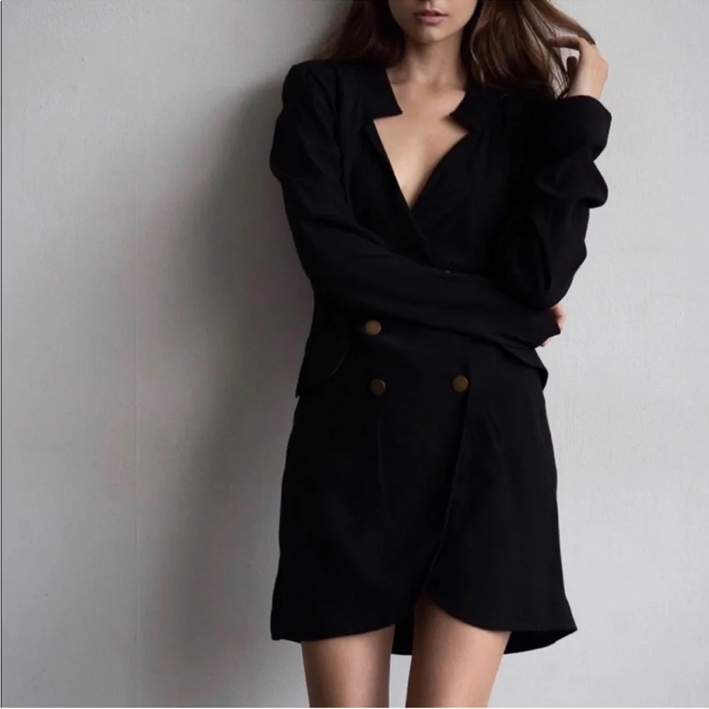 Free People Black Tuxedo Dress - Picture 3 of 13